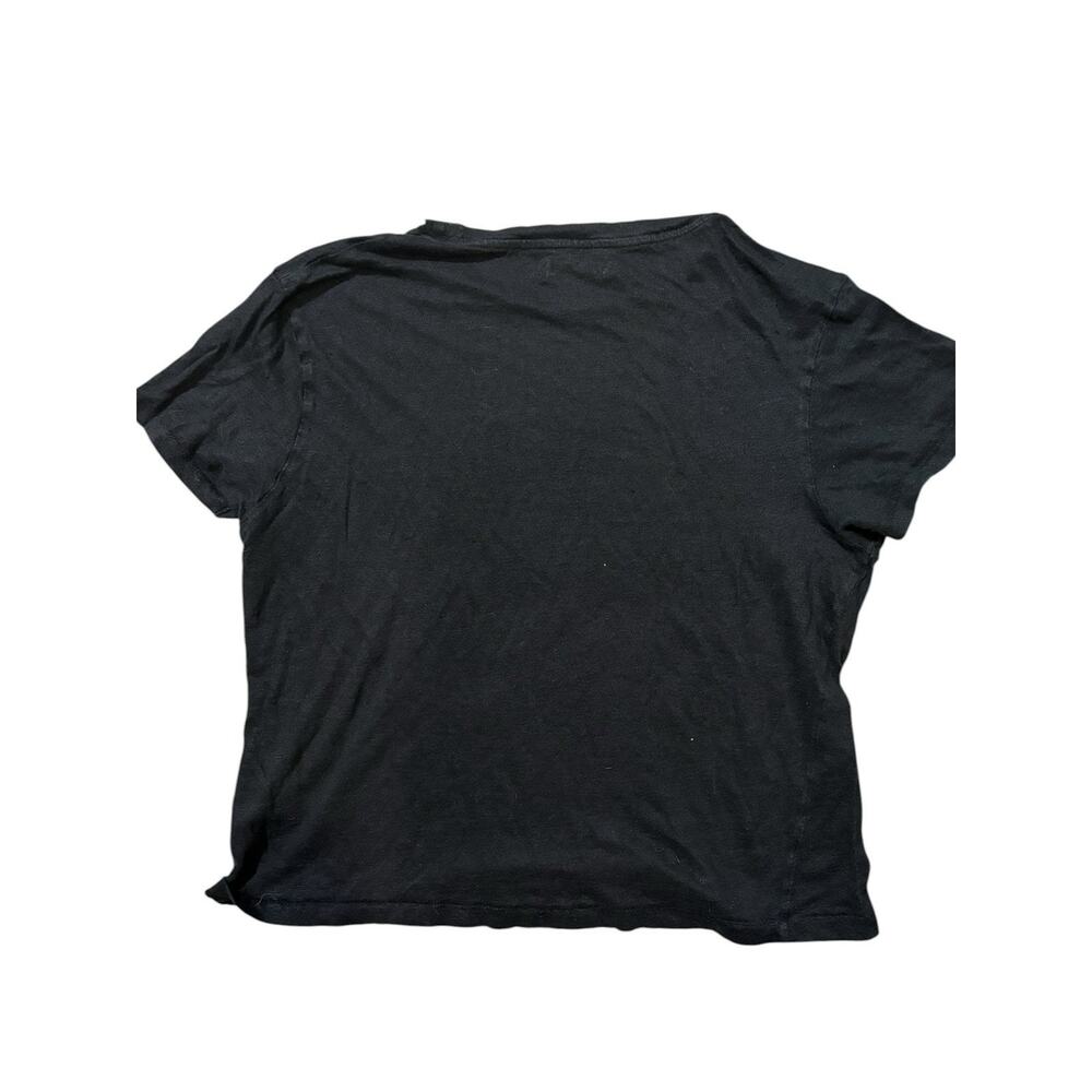 Anine Bing Black Womens Tee T-Shirt size Small 100% linen - Picture 2 of 5